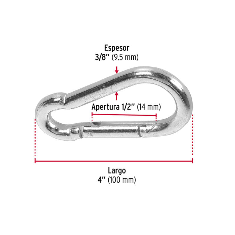 Bandola Mosquetón De Acero 3/8", Fiero