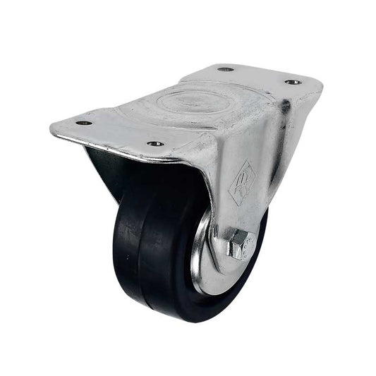 Rodaja Industrial De 4? Con Placa Fija Atornillable Y Rueda De Hule Con Balero