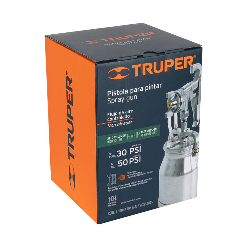 Pistola P/Pintar Succión Hvhp Vaso Alum, 1.8Mm, 2 Vál Truper