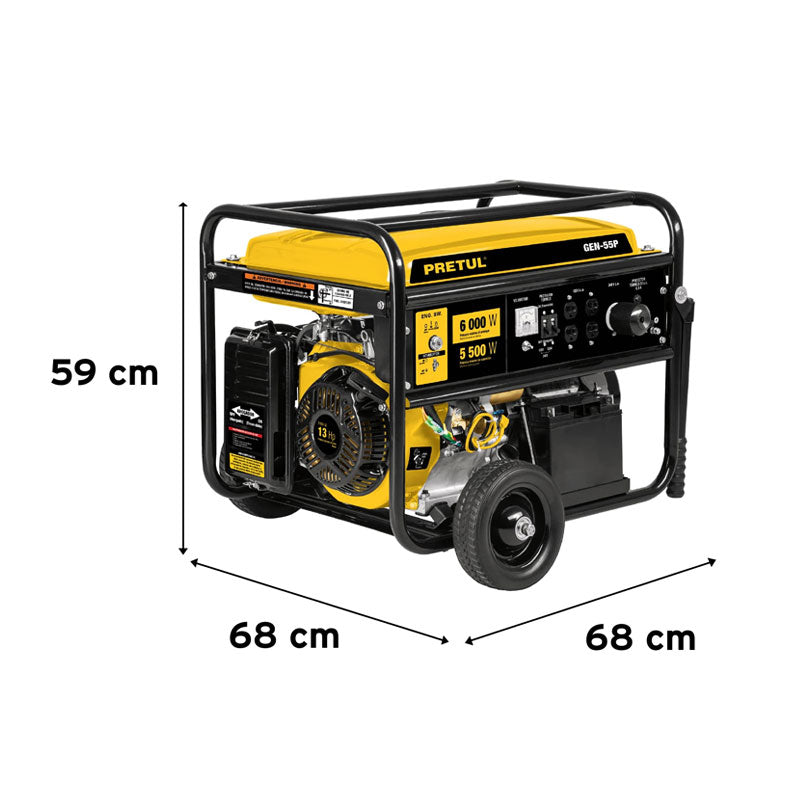 Generador Portátil 6.6 Kw Motor A Gasolina, Pretul