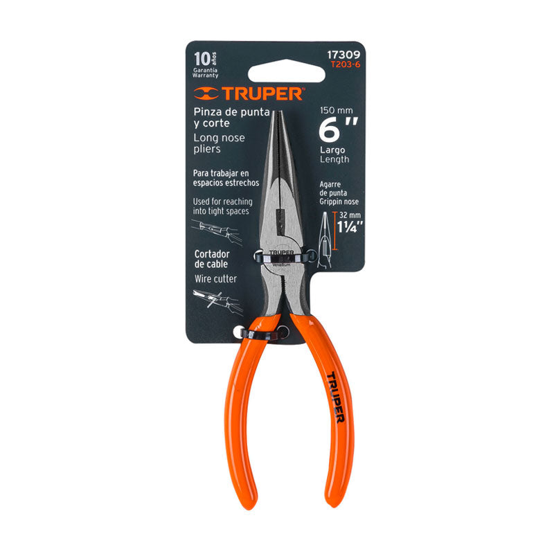 Pinza De Punta Y Corte 6" Mango De Pvc, Truper