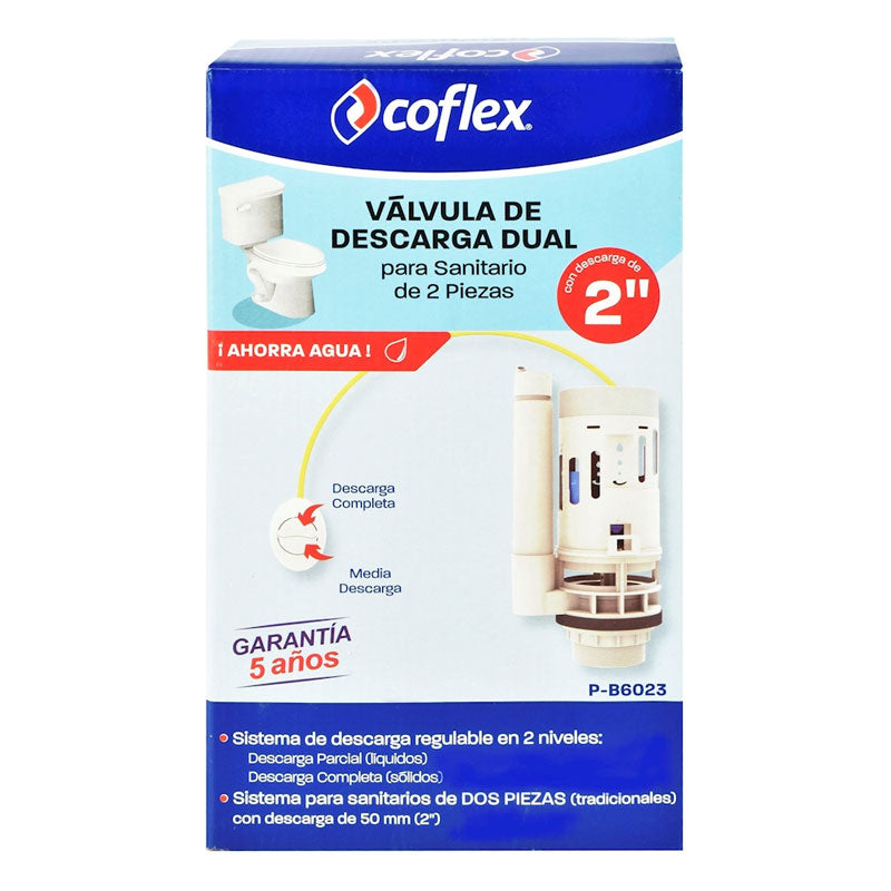 Válvula De Descarga Dual De 2" Para Tanque De Sanitario Pb6023 Coflex