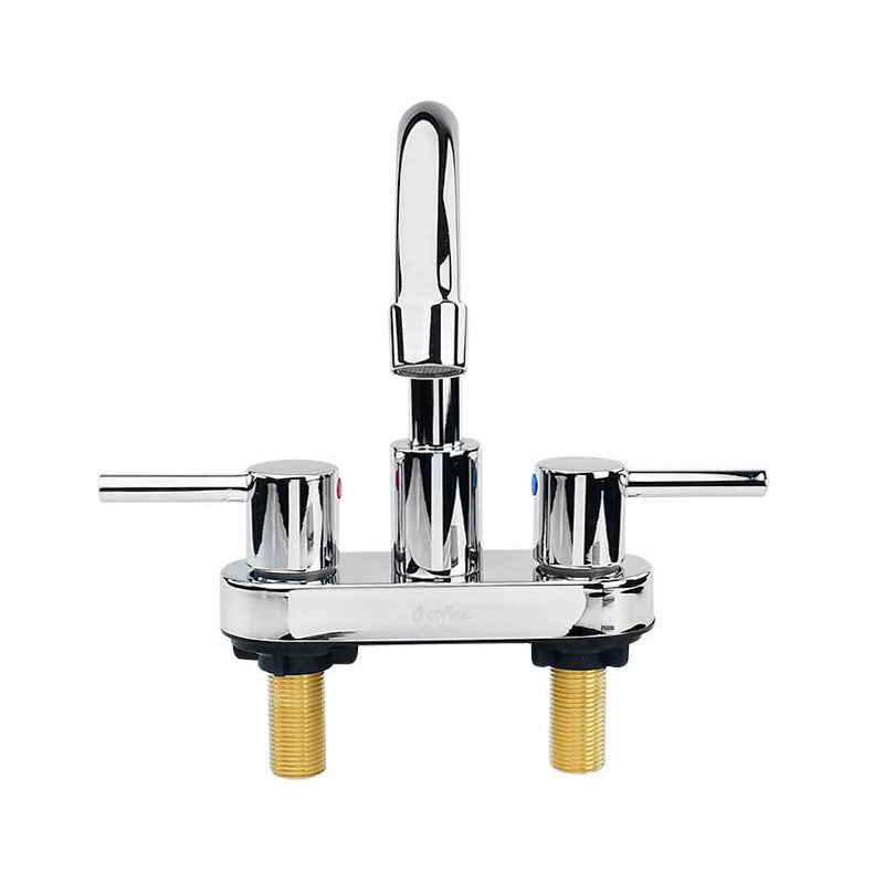 Llave Mezcladora De 4" Para Lavabo Cromada Gld302 Coflex