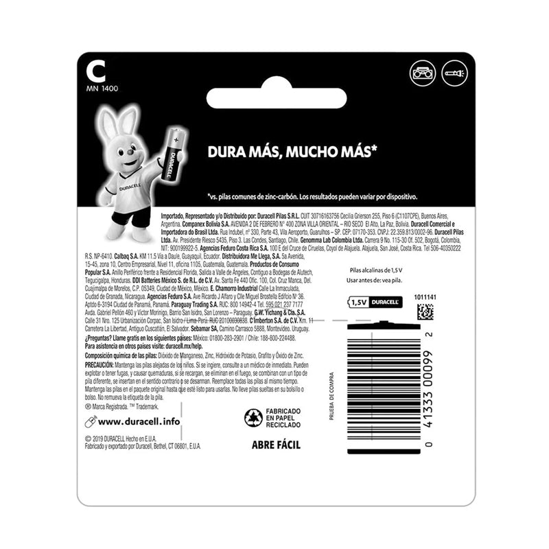 Pila Alcalina Duracell "C" Mn1400