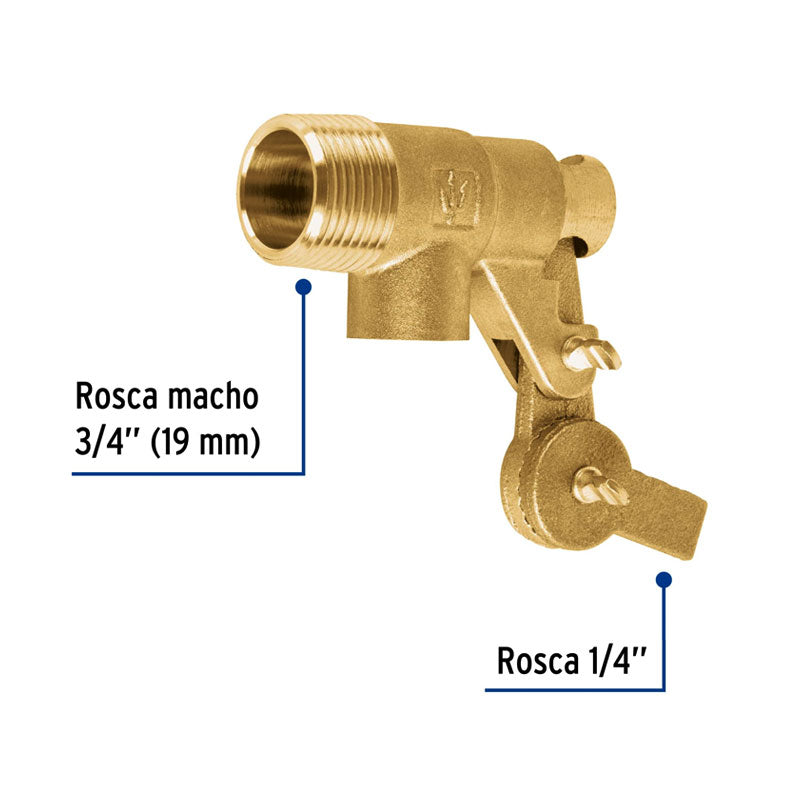 Válvula De Flotador De Latón 3/4", Foset