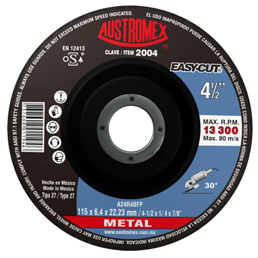 2004 Disco Desbaste 4.1/2" X 1/4" X 7/8" Easy-Cut - Tool Ferreterías / Ferretodo - Herramientas y material de construcción.