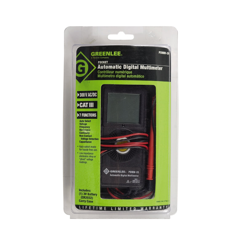 Multímetro De Bolsillo Pdmm 20 Greenlee
