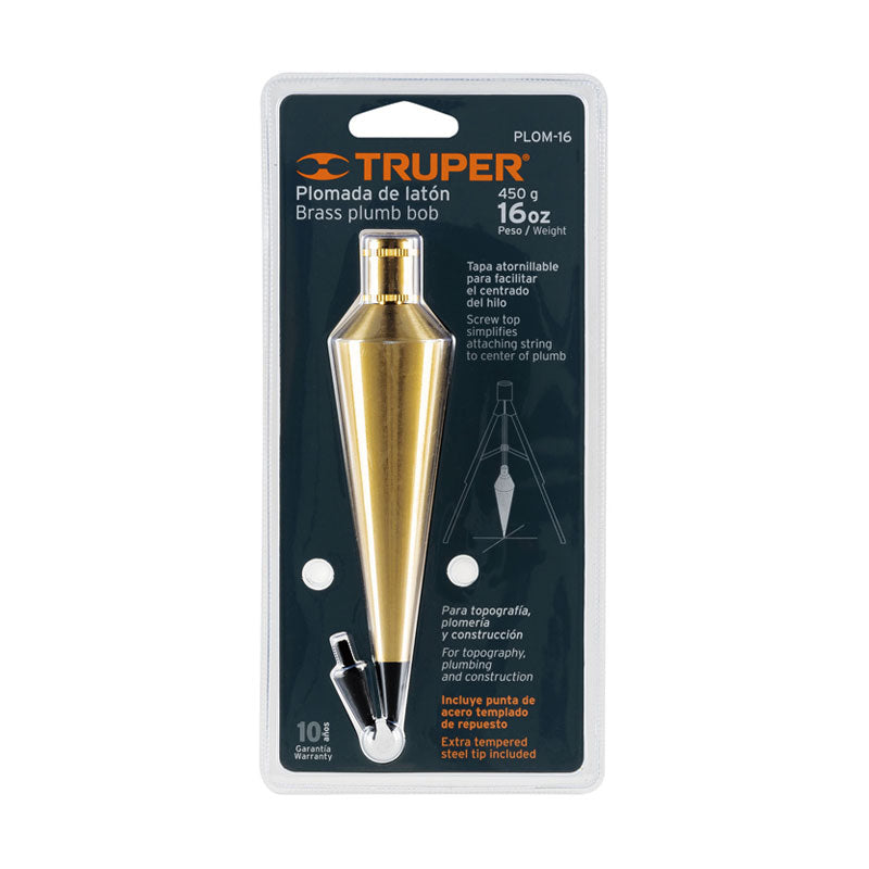 Plomada De Latón 16 Oz, Truper