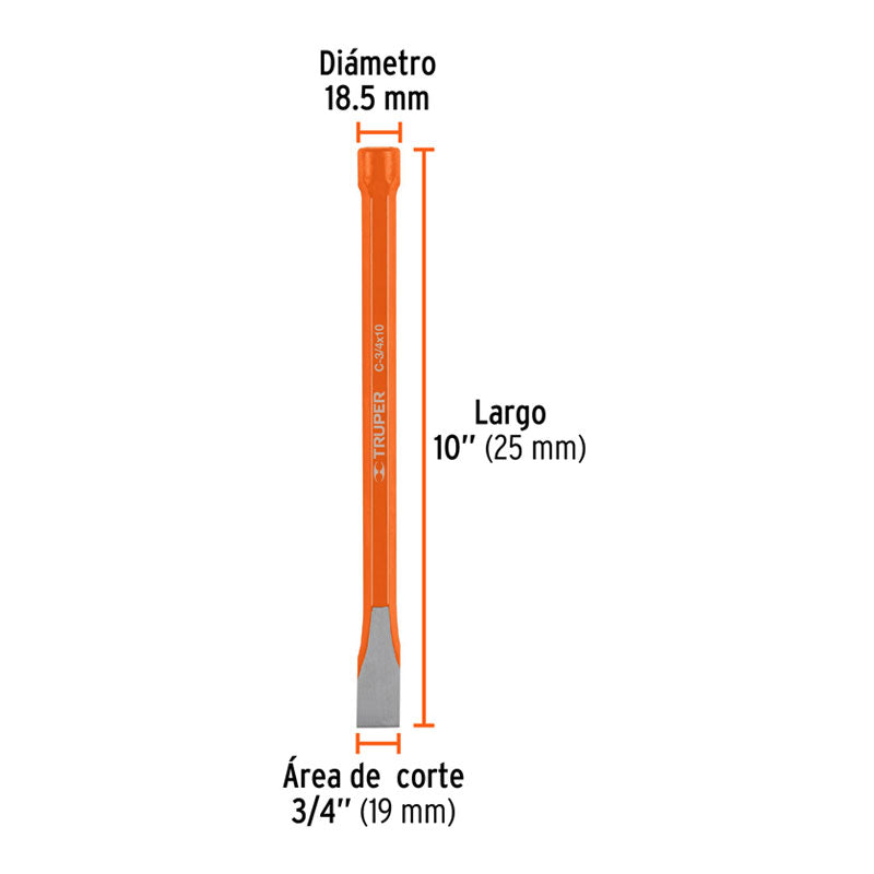Cincel De Corte Frío De 3/4 X 10", Truper