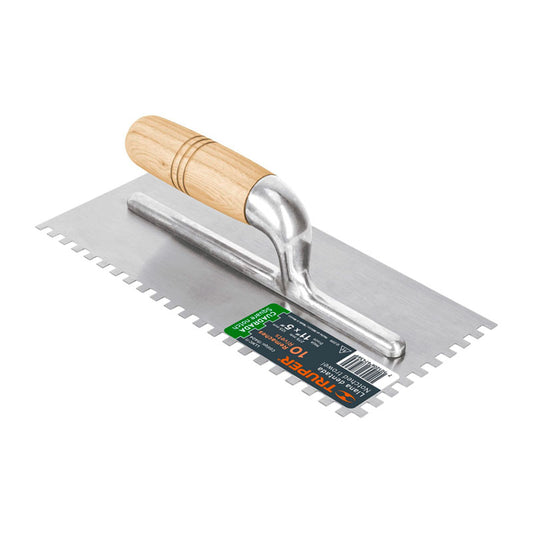 Llana 11" Dentado Cuadrado 1/4", 10 Remaches, Mango Madera, Truper