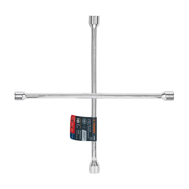 Llave De Cruz 18" Pulida Y Cromada, Truper