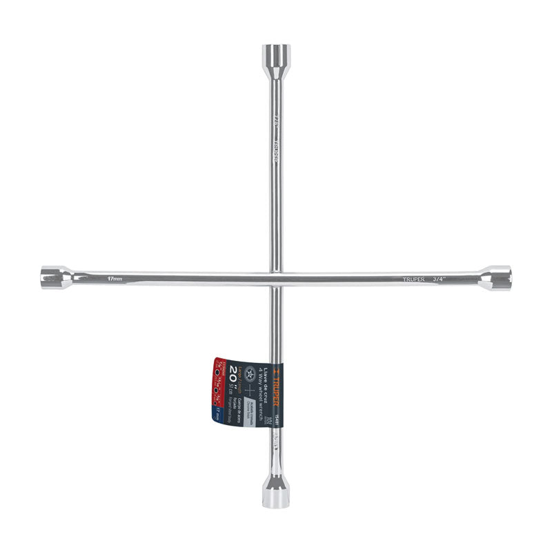 Llave De Cruz 20" Pulida Y Cromada, Truper