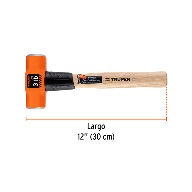 Marro Octagonal 3 Lb, Mango De Madera 12", Truper