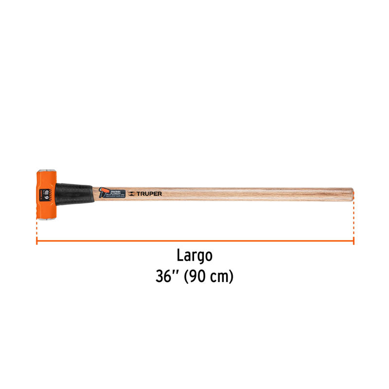 Marro Octagonal 6 Lb, Mango De Madera 36", Truper
