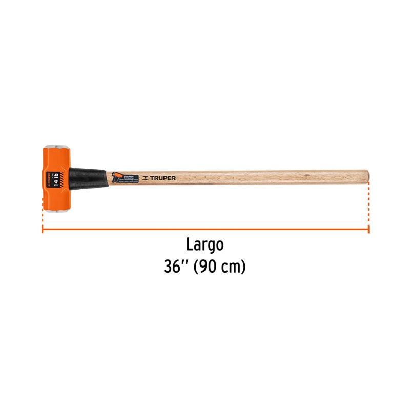 Marro Octagonal 14 Lb, Mango De Madera 36", Truper