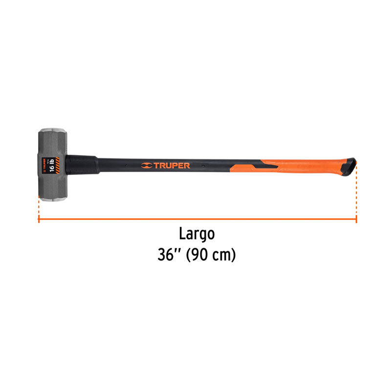 Marro Octagonal 16 Lb, Mango Fibra De Vidrio 36", Truper
