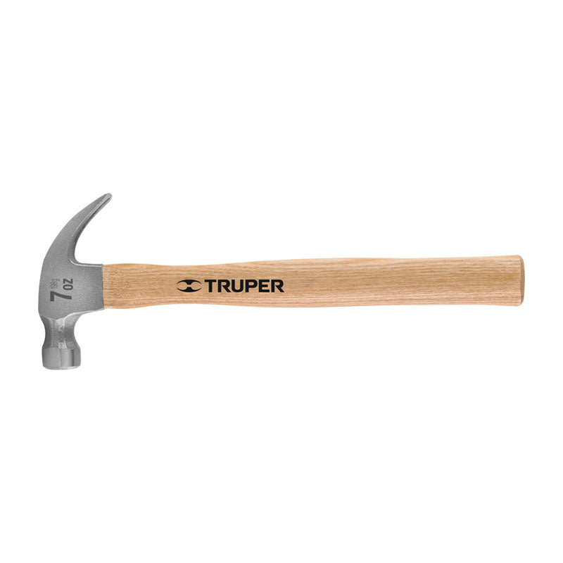 Martillo Pulido 7 Oz Uña Curva, Mango Madera, Truper