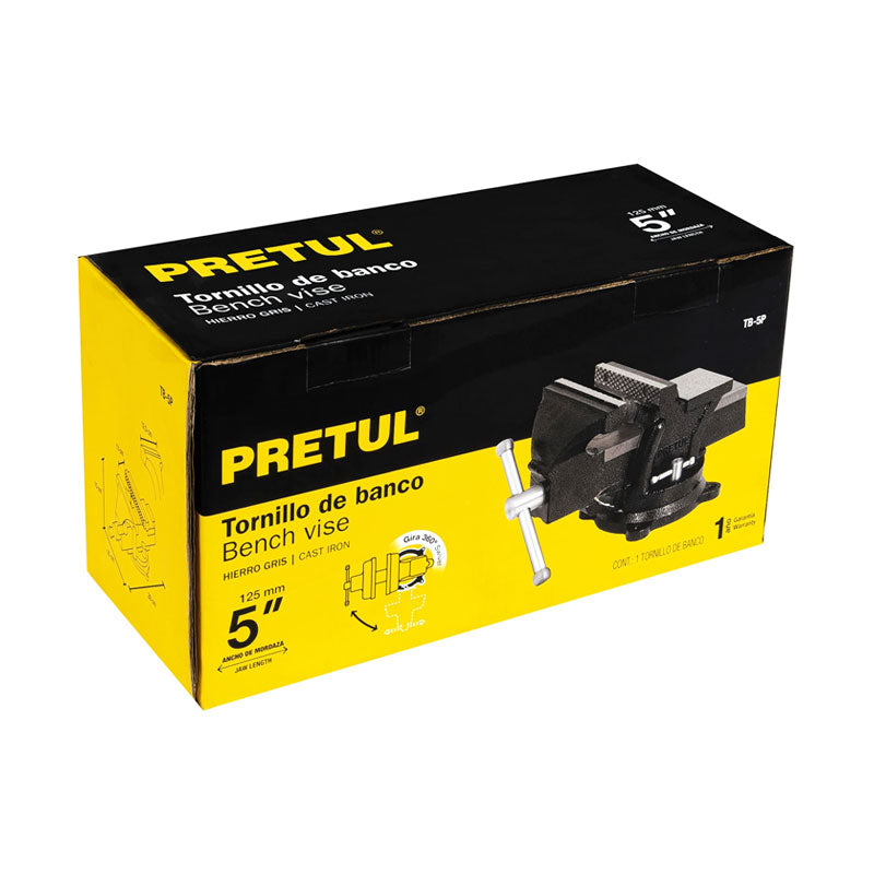 Tornillo De Banco 5" De Hierro Gris, Pretul