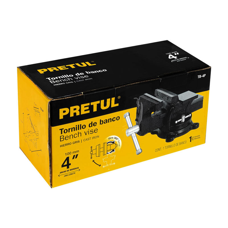 Tornillo De Banco 4" De Hierro Gris, Pretul