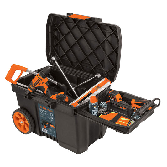 Caja Para Herramienta De 23" Con Ruedas Y Mango Telescópicom, Truper