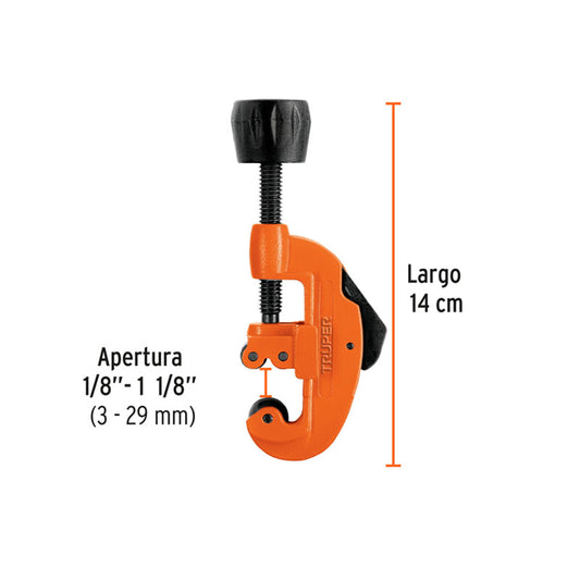 Cortador Tubo De Cobre 1/8" A 1 1/8" Cuchilla 18 Mm, Truper