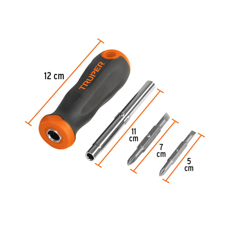 Desarmador 2 Puntas Dobles Y Barra Con 2 Cajas Hexagonales, Truper