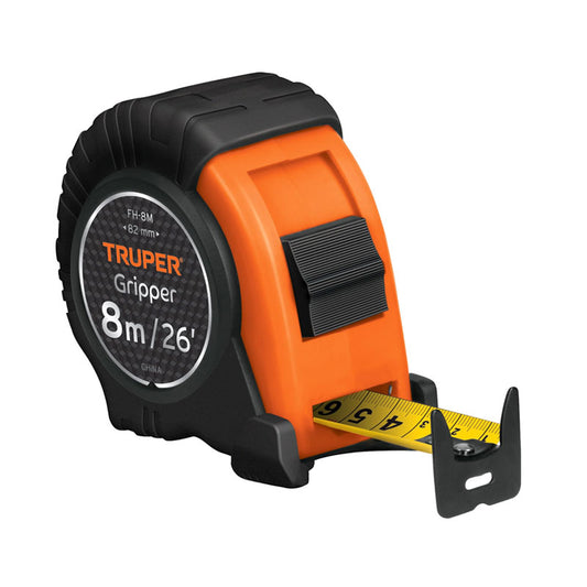 Flexómetro Gripper Contra Impactos 8 M Cinta 25 Mm, Truper