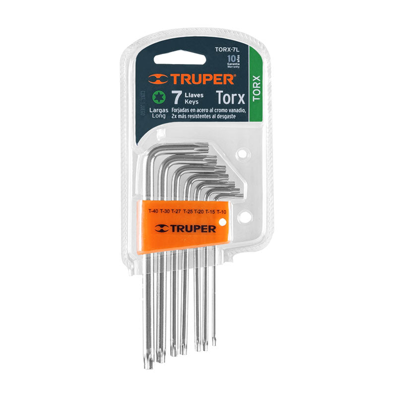 Juego De 7 Llaves Torx Largas Con Organizador, Truper