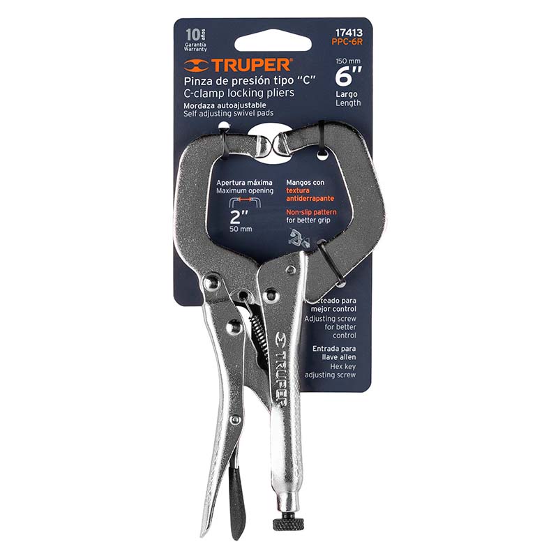 Pinza De Presión 6" Tipo "C" Con Mordaza Autoajustable 17413, Truper