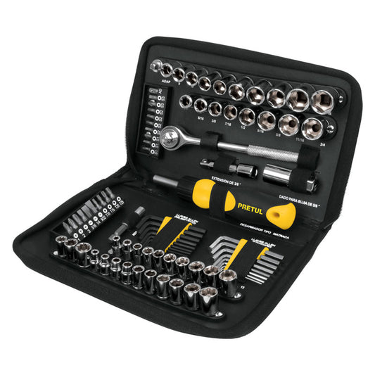 Juego De 83 Herramientas 1/4" Y 3/8" Para Mecánico, Pretul