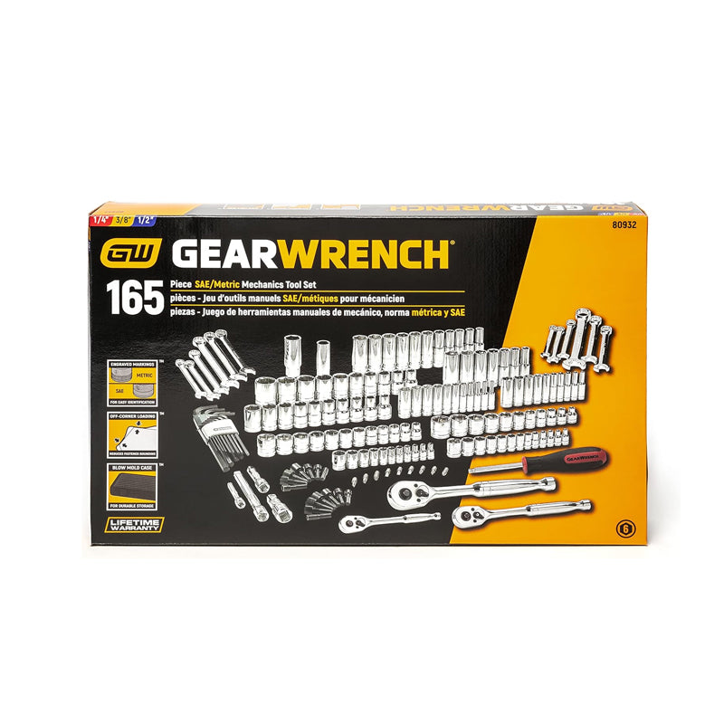 Juego De 165 Herramientas Mecánicas, Dados Estándar Y Largos Sae/Métricos, 80932 Gearwrench