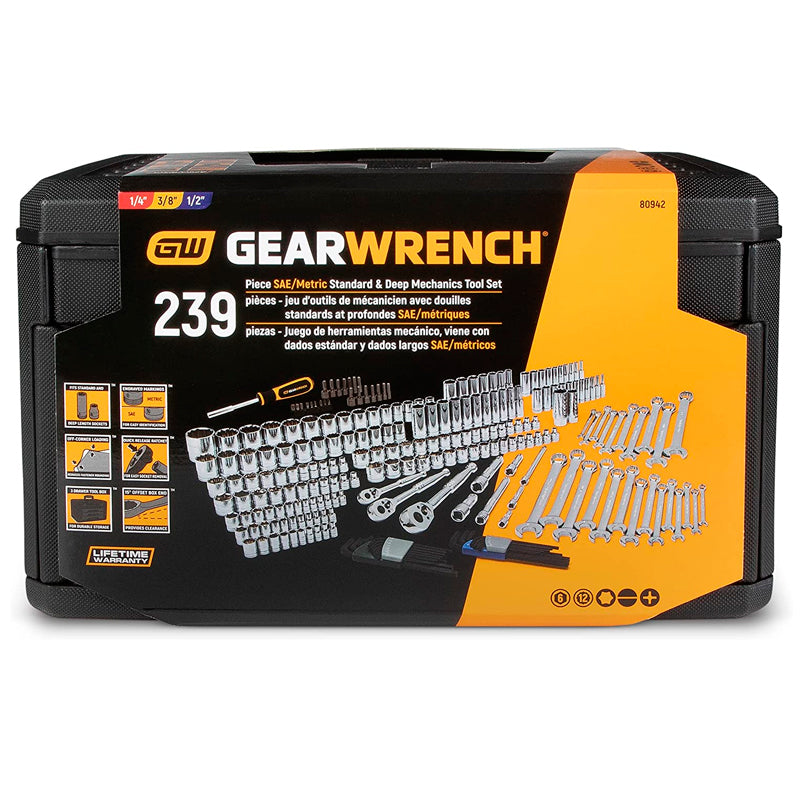 Juego De 239 Herramientas Mecánicas, Dados Estándar Y Largos Sae/Métricos, 80942 Gearwrench