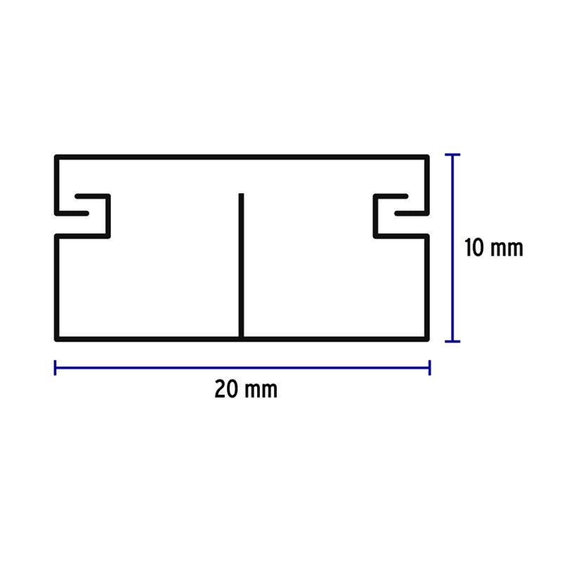 Canaleta De 2 Vías 10 X 20, Con División, Volteck