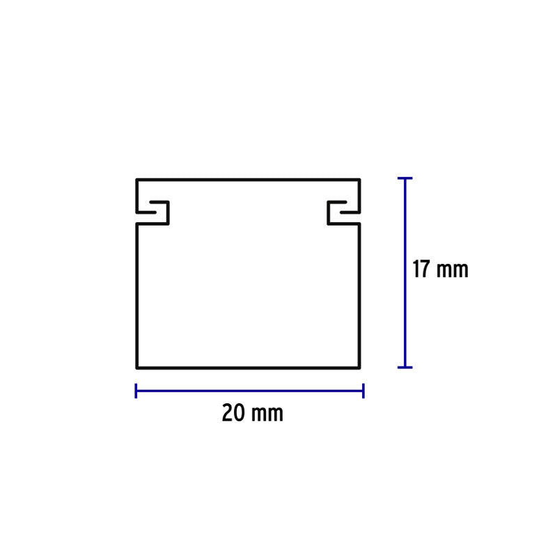 Canaleta De 1 Vía 17 X 20 Mm, Con Adhesivo, Volteck