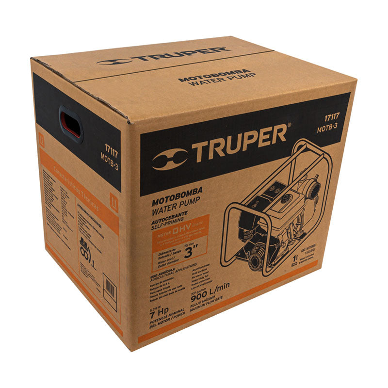 Motobomba Autocebante 3" X 3" A Gasolina 7 Hp, Truper