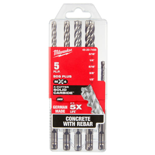 Juego De 5 Brocas Sds 3/16" 1/2" 48 20 7498 Milwaukee