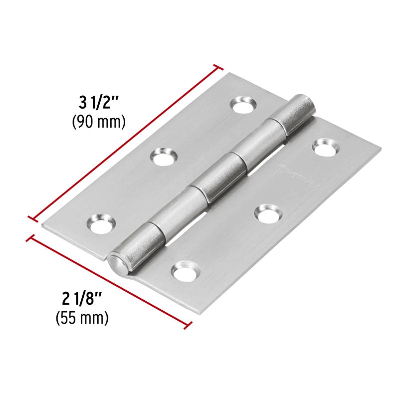 Bisagra Rectangular 3 1/2" Acero Inoxidable, Hermex