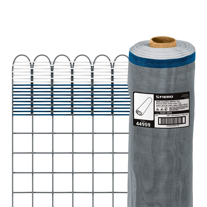 Rollo De 30 M X 0.9 M De Malla Mosquitera Plástica Gris