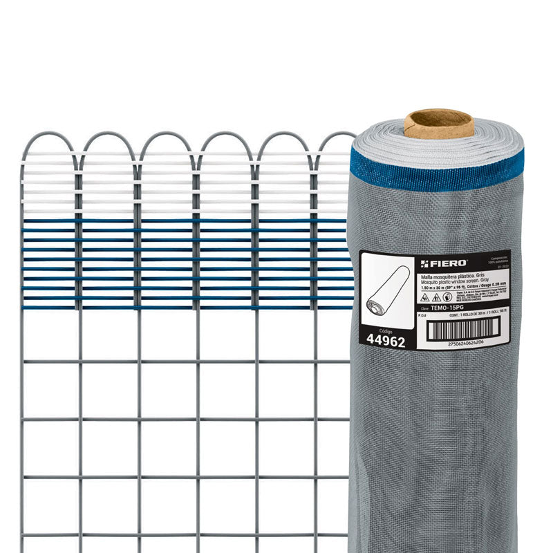 Rollo De 30 M X 1.5 M De Malla Mosquitera Plástica Gris