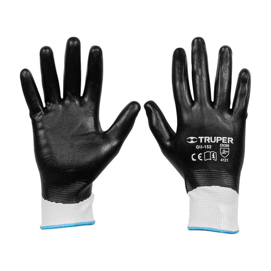 Guantes De Poliéster Con Recubrimiento De Nitrilo, M, Truper