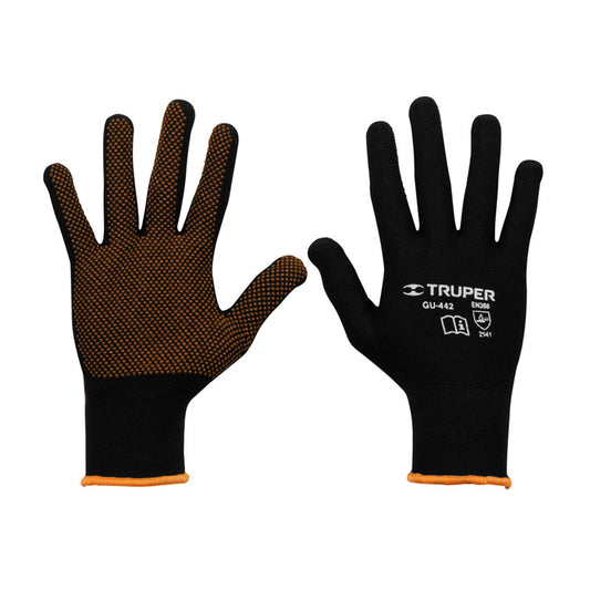 Guantes De Poliéster Con Puntos De Pvc En Palma, M, Truper