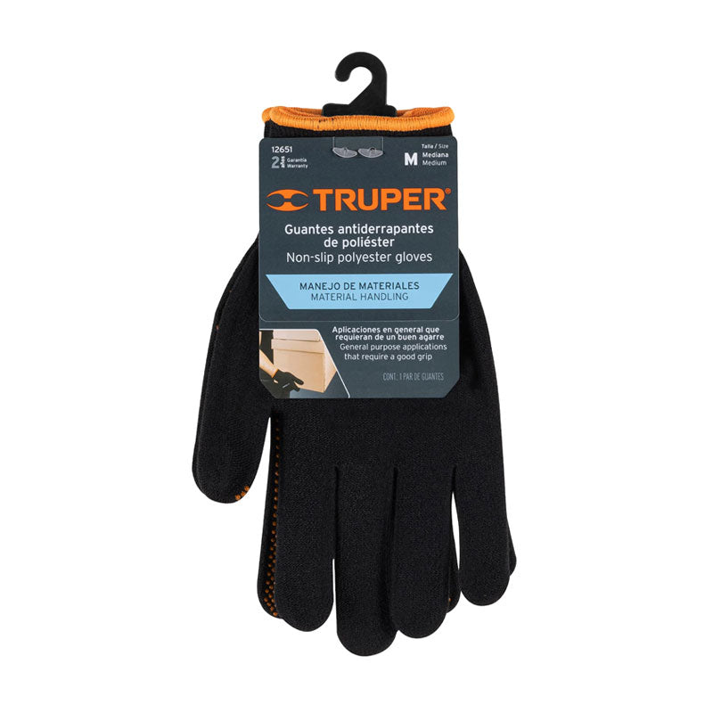 Guantes De Poliéster Con Puntos De Pvc En Palma, M, Truper
