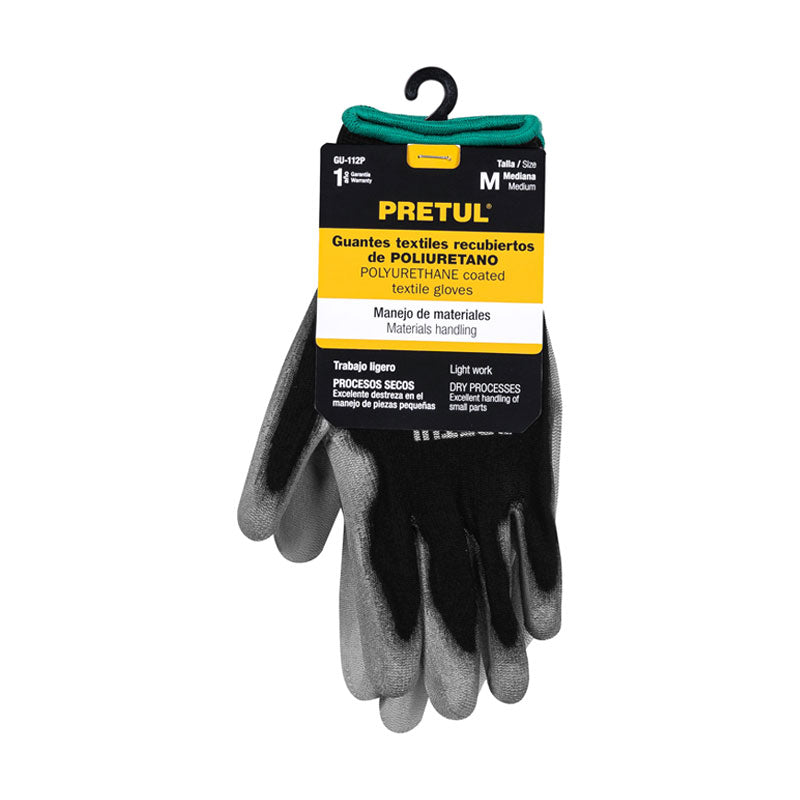 Guantes De Nylon Recubiertos De Poliuretano, M, Pretul