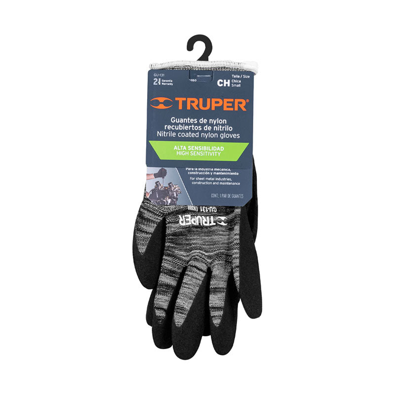 Guantes De Nylon Recubiertos De Nitrilo Arenoso, Ch, Truper