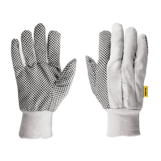 Guantes De Algodón Con Puntos Pvc En Palma, Unitalla, Pretul