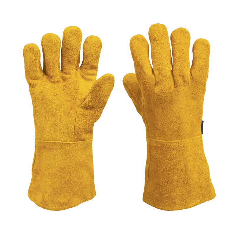 Guante Piel Con Carnaza Largo Soldador Combinado