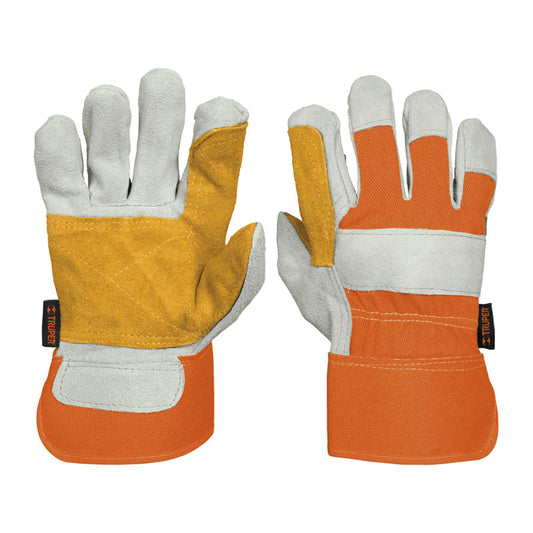Guantes De Carnaza Y Loneta, Con Refuerzo, Unitalla, Truper