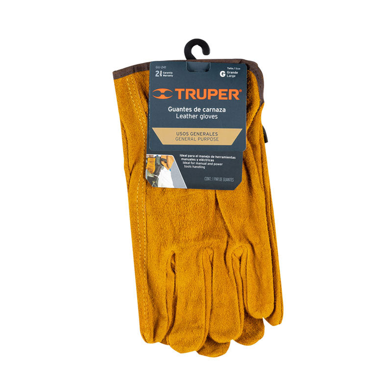 Guantes De Carnaza, Usos Generales, Grandes, Truper