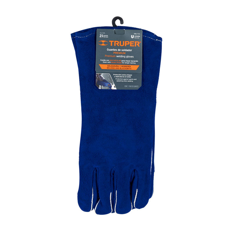Guantes Azules Reforzados Para Soldador, Truper