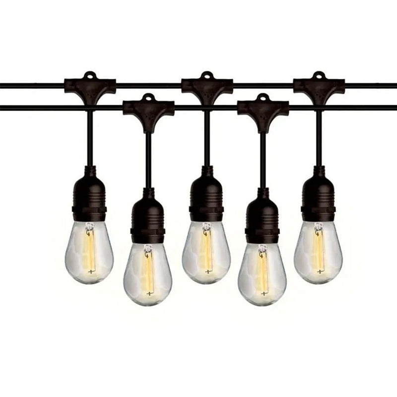 Portalámpara En Serie Con 12 Lámparas S14 Cálidas